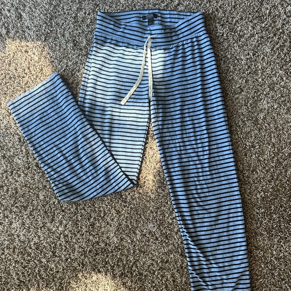 Blue and white strip lounge pants jcrew